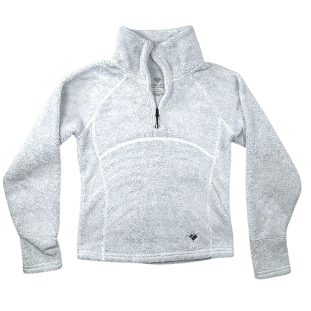 Obermeyer Fleece Quarter Zip Pullover Sweater White Aspen Warm Girls Sz M